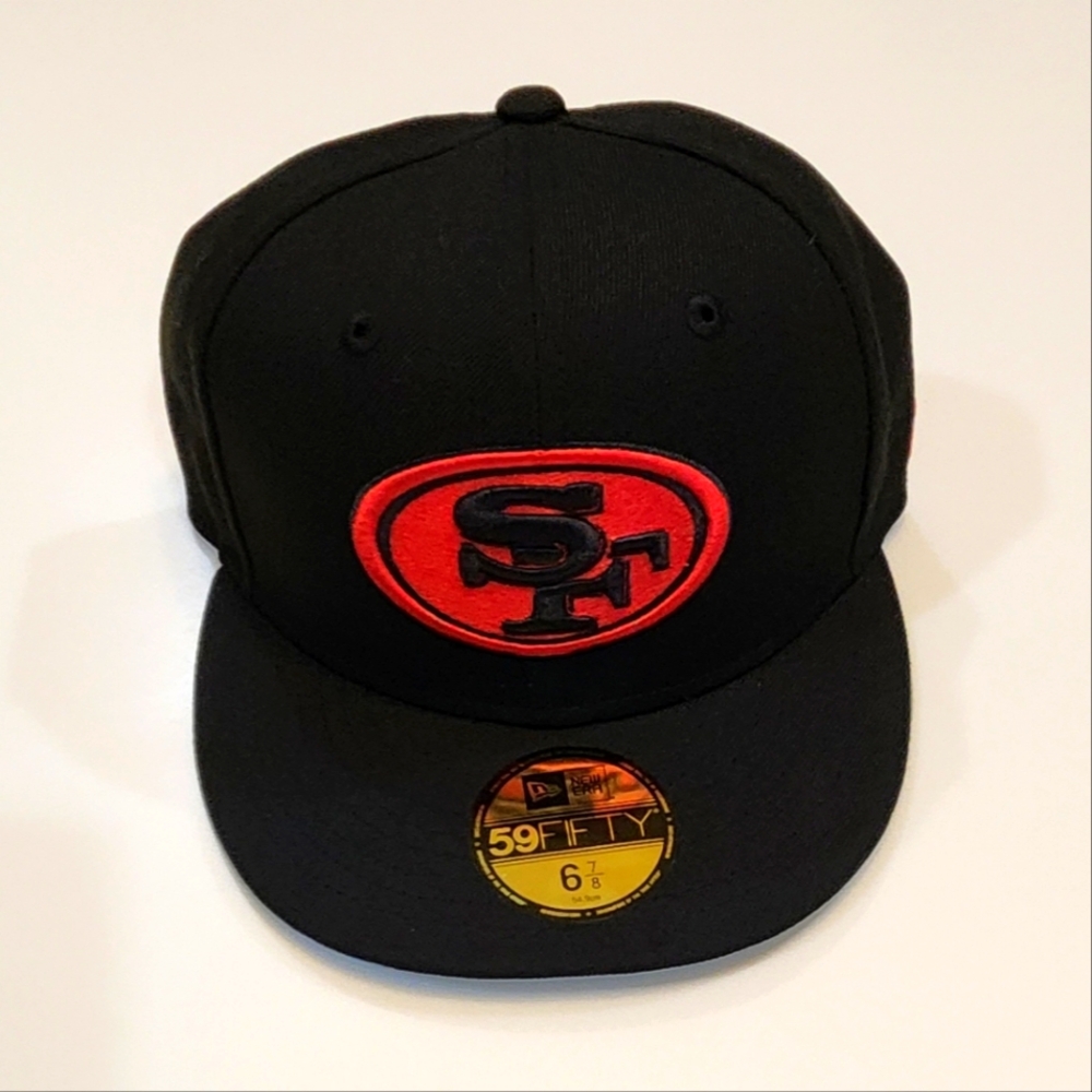 SAN FRANCISCO 49'ERS|New Era 59Fifty NFL Team Headwear|Black/Red|Size 6 7/8